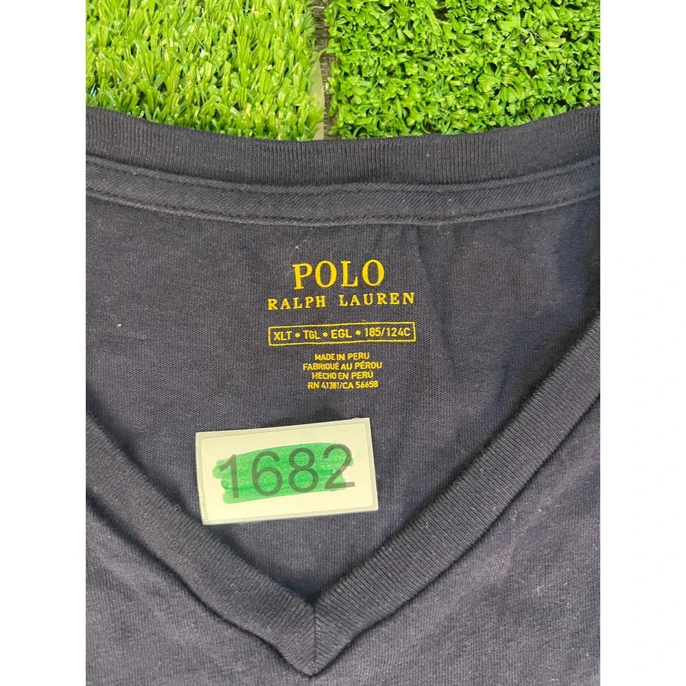 Polo Ralph Lauren Mens XLT Blue V-Neck Short Sleeve Pony Logo Cotton T-Shirt